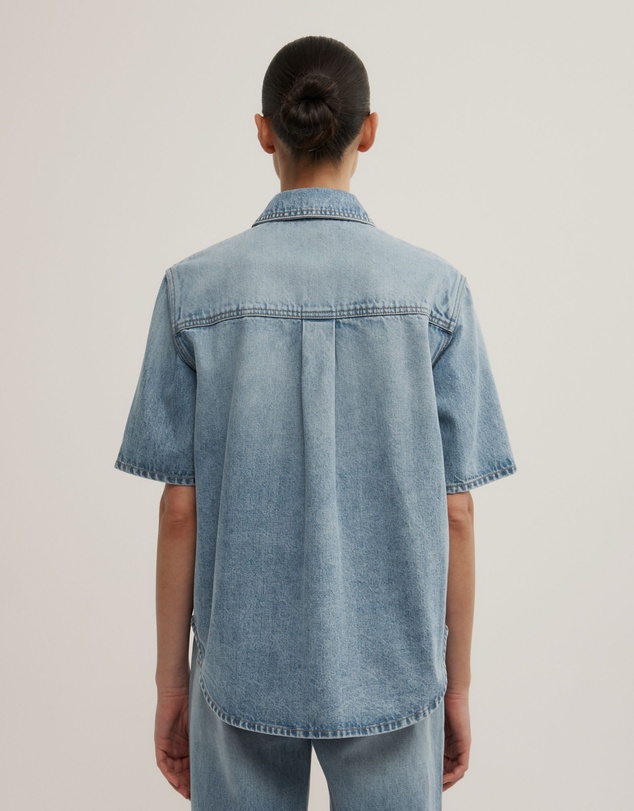 Witchery - Short Sleeve Denim Snap Shirt