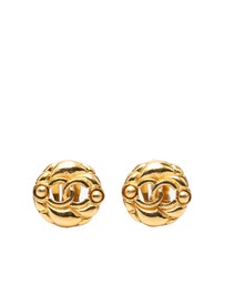Pre-Loved by Azura Reborn - Pre-Loved Gold Plated CC Round Clip On Earrings