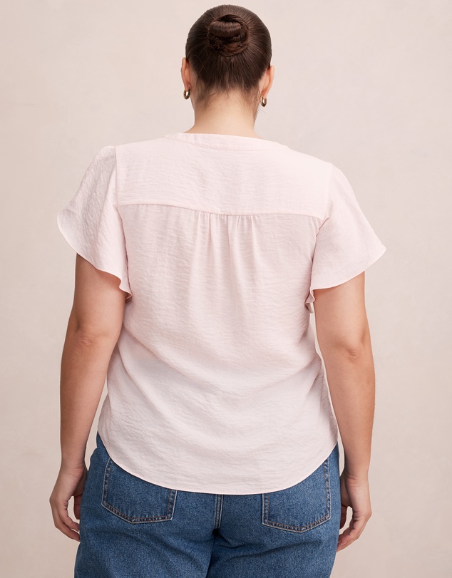 Forever New Curve - Cecilia Curve Flutter Sleeves Blouse