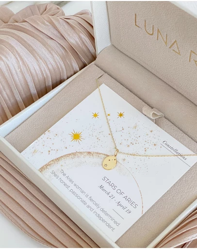 Luna Rae - Solid Gold - Stars of Aries Diamond Necklace