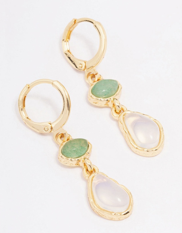 Lovisa - Gold Plated Double Organic Drop Earrings