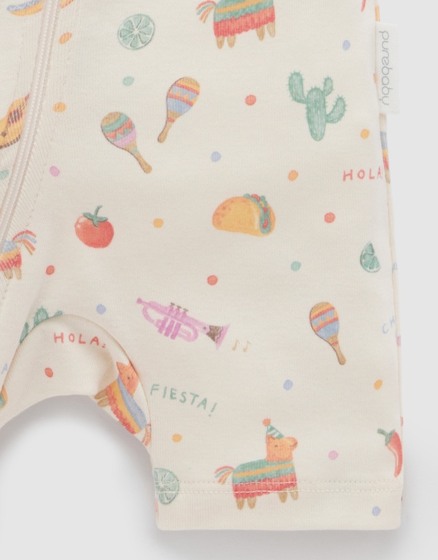 Purebaby - 2 Pack Short Sleeve Printed Growsuit -Babies