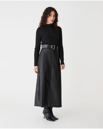 Forcast - Inez Mock Neck Henley Knit