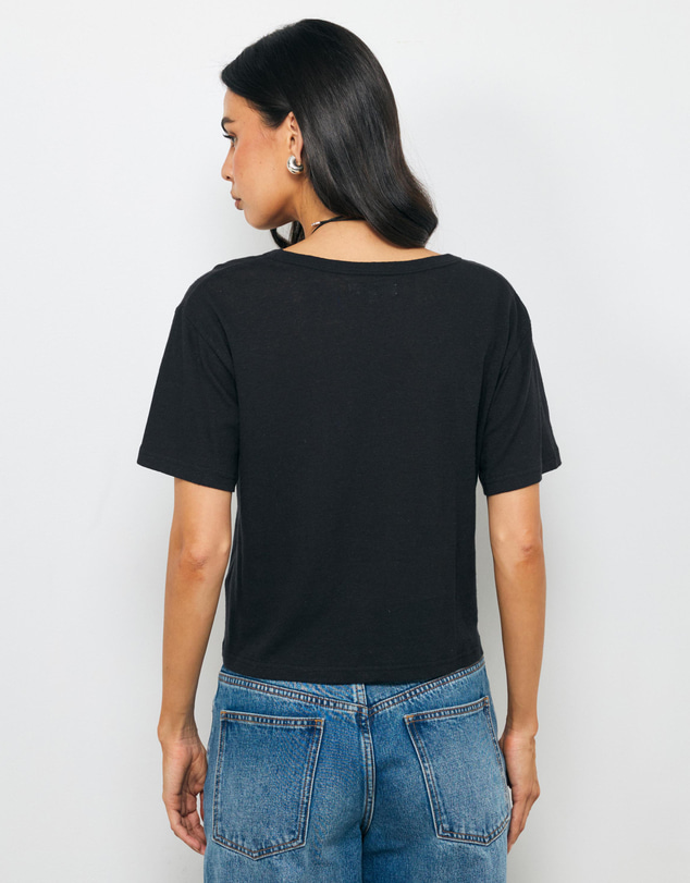 AERE - Linen Blend V-Neck T-Shirt