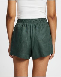 White By FTL - Rhonda Linen Shorts