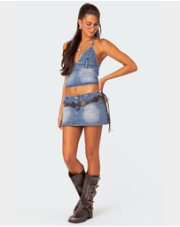 EDIKTED - Wanona Denim Mini Skort