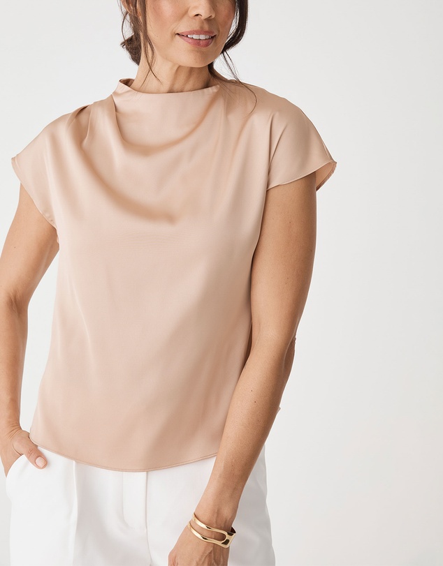 Forcast - Zafina Pleated Draped Top