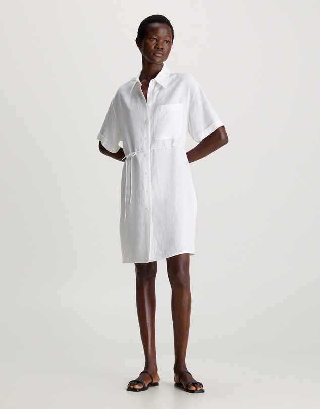 Calvin Klein - Relaxed Linen Blend Shirt Dress