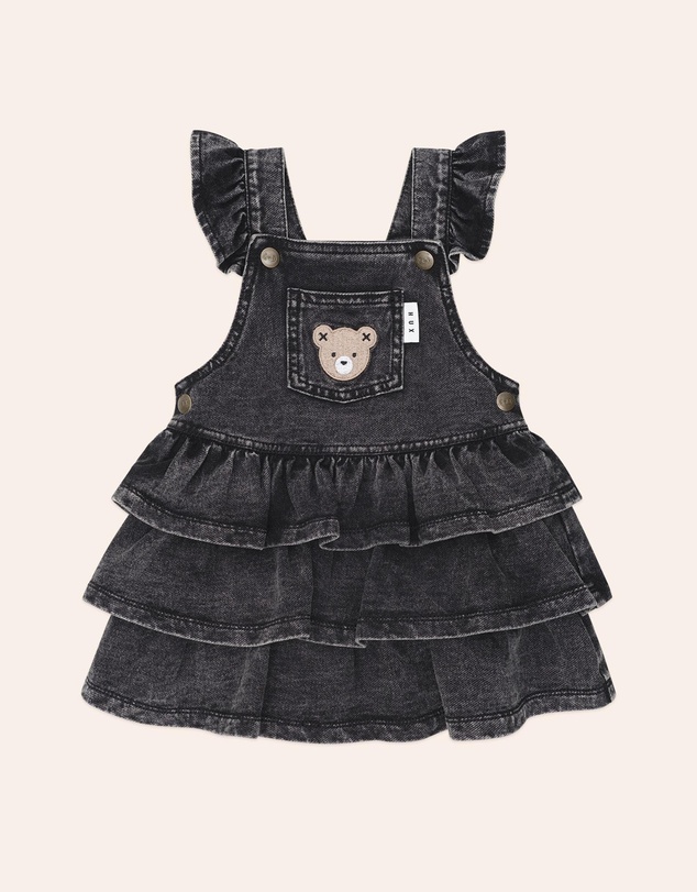 Huxbaby - Knit Denim Frill Pinafore - Babies-Kids