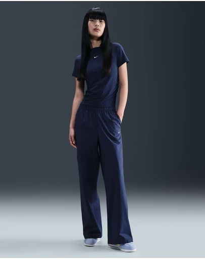 Nike - Sportswear Chill Poplin High-Waisted Loose Open-Hem Pants