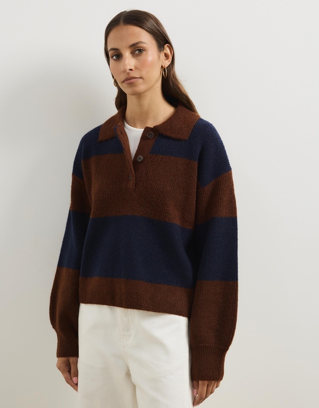 Atmos&Here - Lexi Stripe Knit Polo