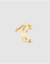Elli Jewelry - Earrings Earcuff Curved Geo Basic 925 Sterling Silver Gold Plated