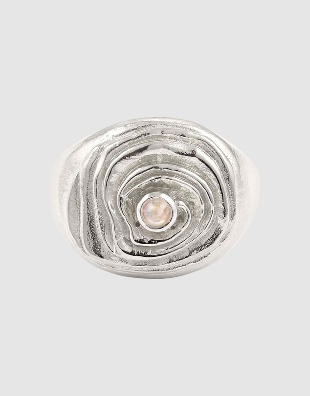 Haze & Glory - ICONIC EXCLUSIVE - Ring Swirly Dome Moonstone - Silver