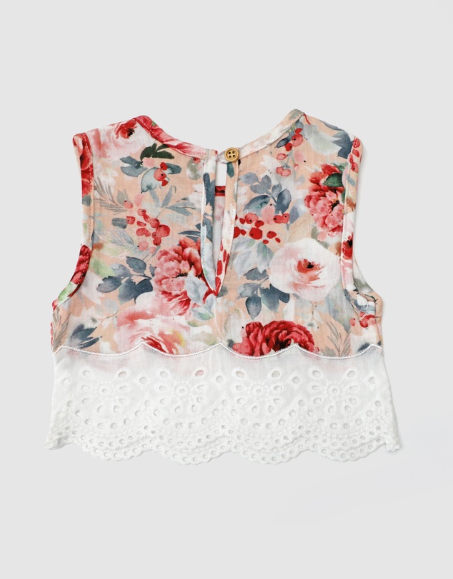 WITH LOVE FOR KIDS - Cotton Muslin Lace Top - Babies - Kids