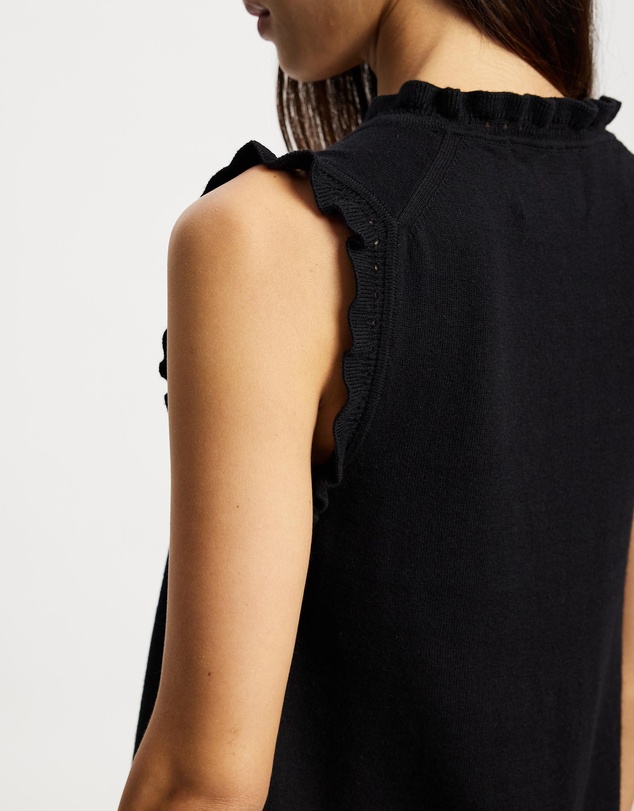 Lindsay Nicholas New York - Frill V-Neck Shell Top