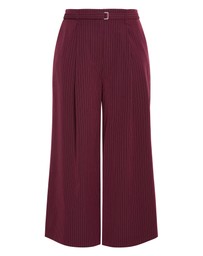 City Chic - Plus size Cora Blue Stripe Belted Pant - berry