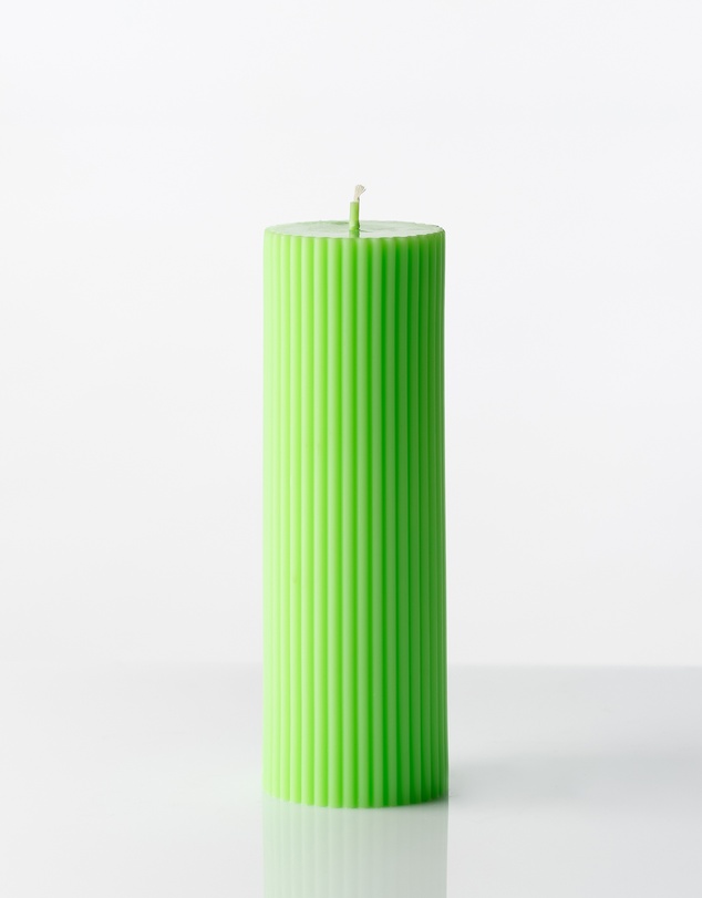 XRJ Celebrations - Pillar Neon Green Candle