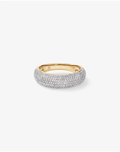 Michael Hill - Pavé Dome Ring with Cubic Zirconia in 18kt Vermeil - 8mm