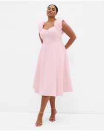 City Chic - Roselyn Ruffle Tulle Midi Dress