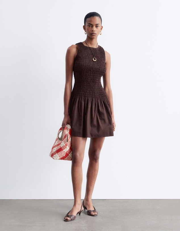 & Other Stories - Smocked Cotton Poplin Mini Dress