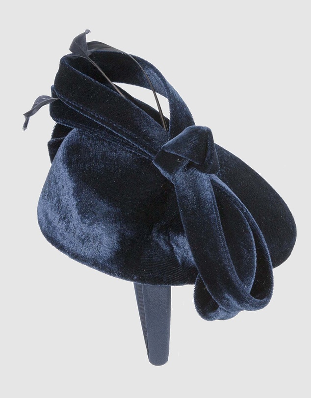 Max Alexander - Velvet Navy Winter Pillbox Fascinator