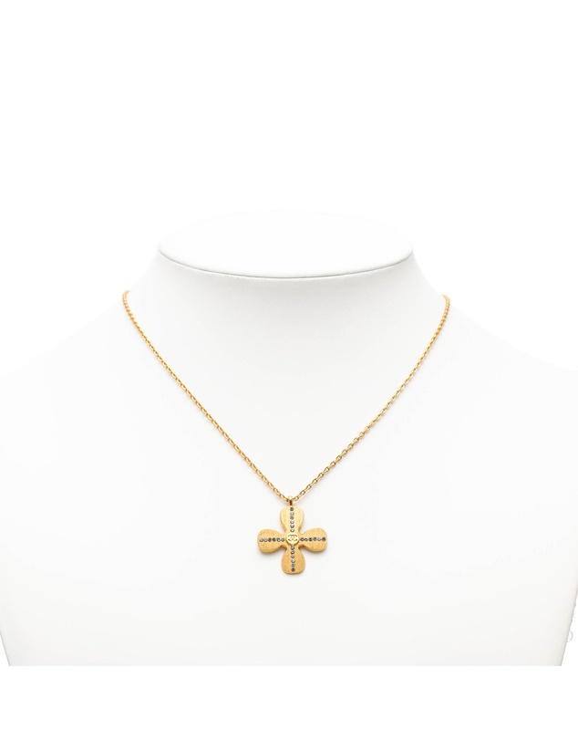 Pre-Loved by Azura Reborn - Pre-Loved Gold Plated CC Crystal Clover Pendant Necklace