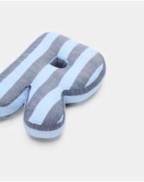 Seed Heritage - Blue Stripe Initial Cushion
