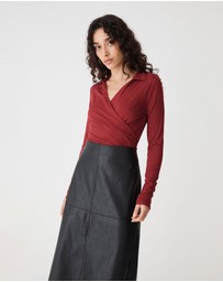 Forcast - Solene Bamboo Wrap Top