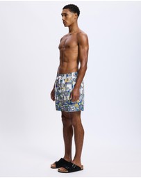 Camilla - Mid Length Boardshorts With Elastic Waist