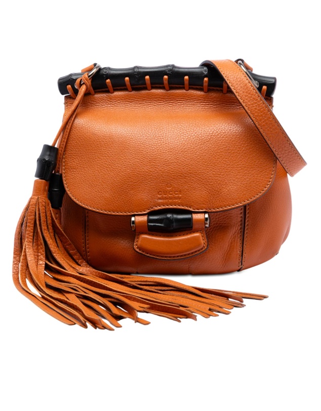 Pre-Loved by Azura Reborn - Pre-Loved Small Leather Bamboo Nouveau Fringe Crossbody
