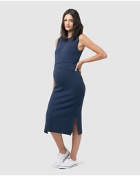 Ripe Maternity - Layered Knit Nursing Dress