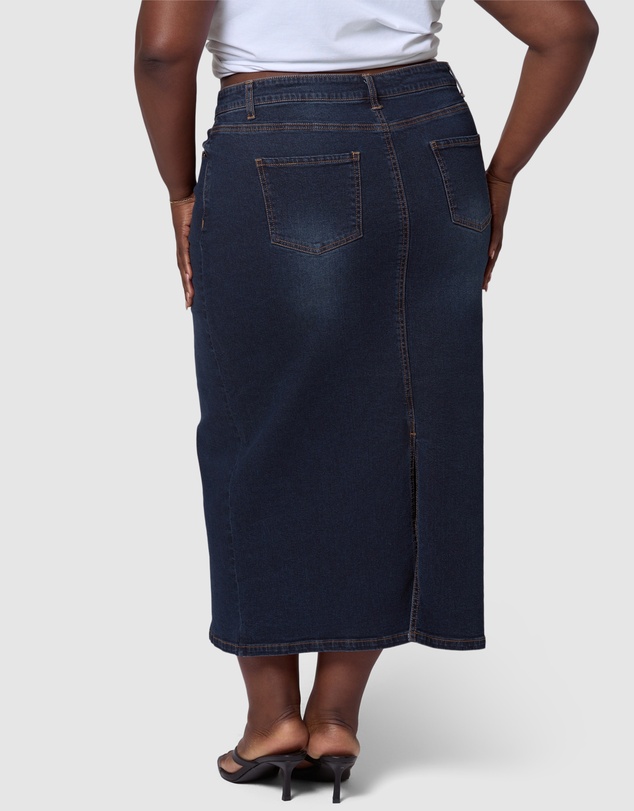 Indigo Tonic - Raven Denim Midi Skirt