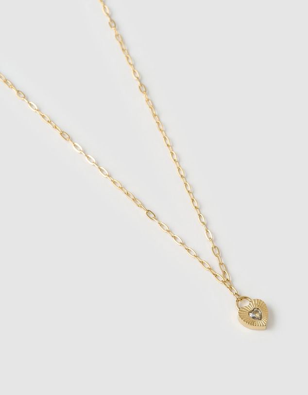 Arms Of Eve - Ruby Heart Necklace - Stone