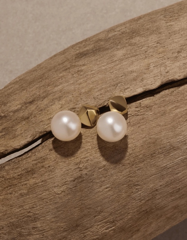 Najo - Mirage Yellow Gold Pearl Earring