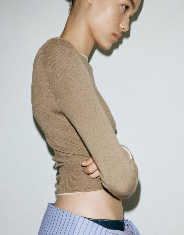 M.N.G - Ribbed Knit Sweater with Contrast Edging