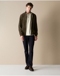 Trenery - Australian Cotton Waffle Henley in White