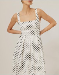 Tussah - Sabine Polka Dot Sleeveless Midi Dress