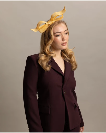Morgan & Taylor - Sutton Fascinator in Butter Yellow