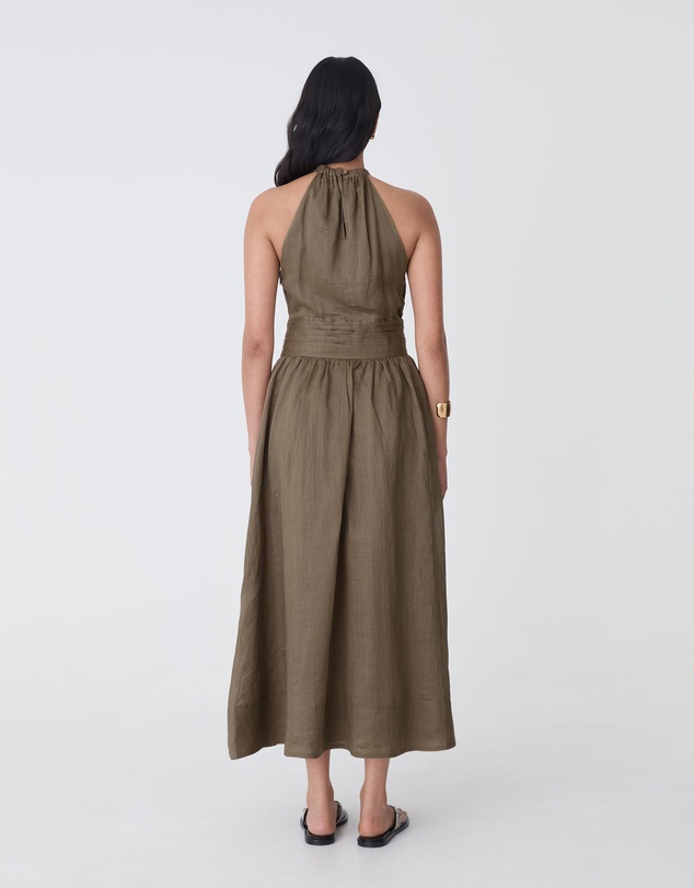 Forcast - Miami Gathered Neck Hemp Dress