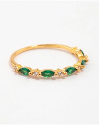 Lovisa - Gold Plated Sterling Silver Marquise Round Cubic Zirconia Ring