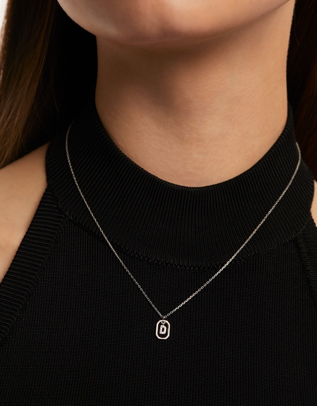PDPAOLA - Mini Letter D Silver Necklace
