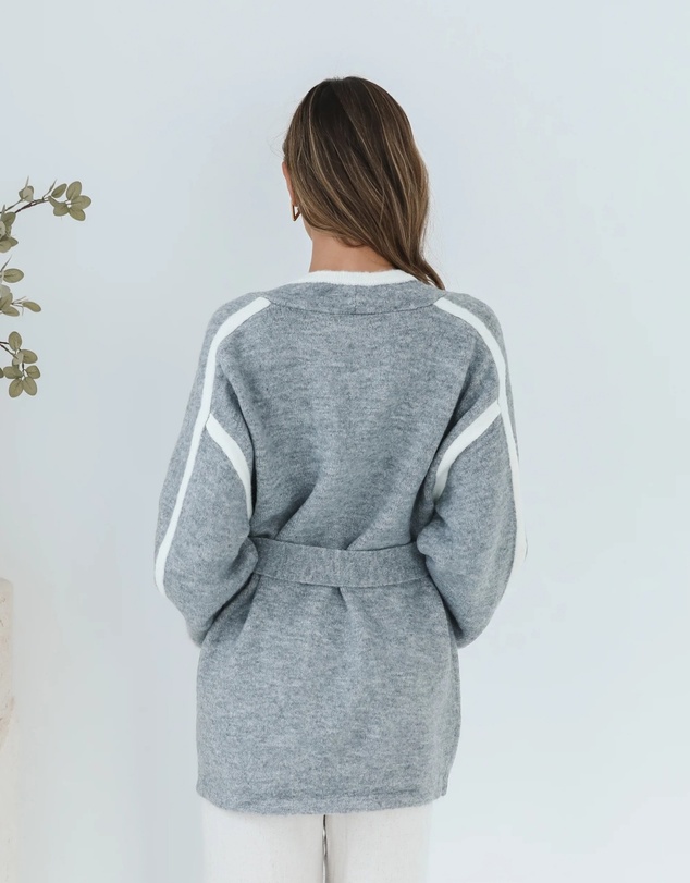 Esther & Co - Adelle Coatigan - Grey Print