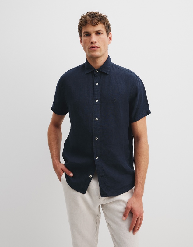 Country Road - Organically Grown Linen Regular Fit Short Sleeve Shirt