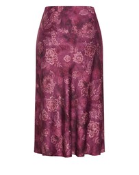 City Chic - Plus size Miranda Lace Print Midi Skirt - mulberry