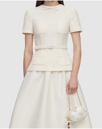 Self Portrait - Boucle Taffeta Midi Dress