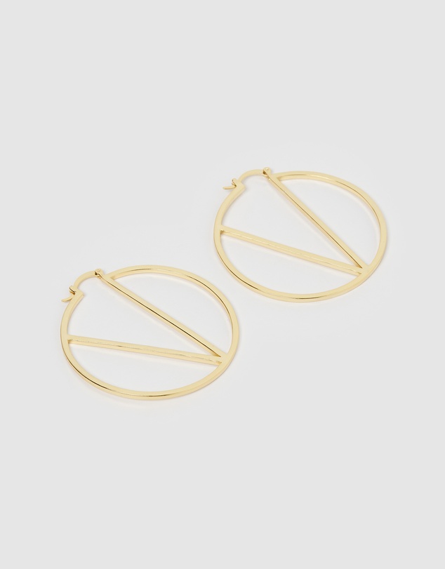 Izoa - Alphabet Letter V Hoop Earrings