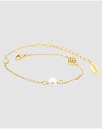 Georgini - Georgini Adagio Touch Of Sparkle Pearl Bracelet Gold 15cm + 4cm