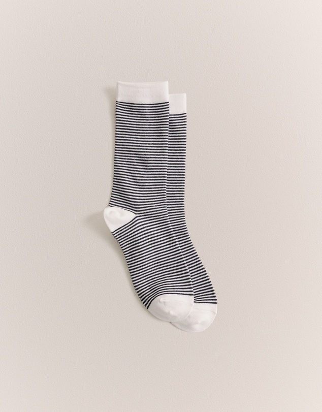 Trenery - Stripe Crew Sock in Night Sky