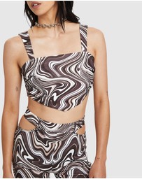 Neon Hart - Tammy Swirl Print Tie Back Bodice