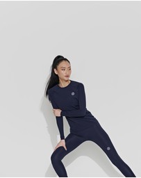 SKINS - SKINS Compression Women's Series-2 Activewear Long Sleeve Top Navy Blue
